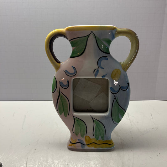 Blue and Yellow Vase Shaped  Ceramic Picture Frame (2x2)