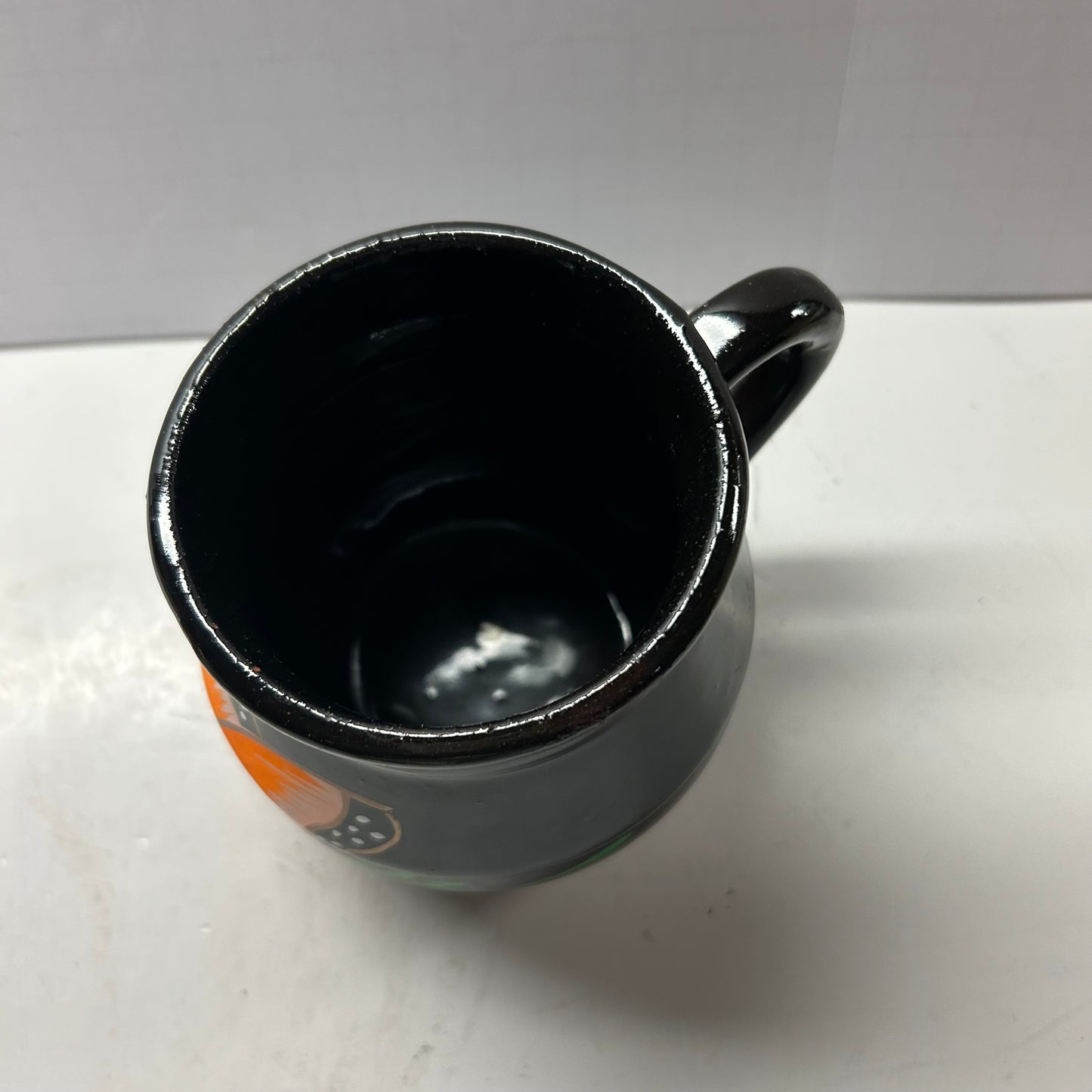 Black Mug with Orange Butterfly and