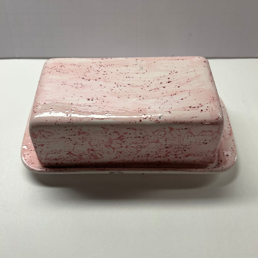 Pink ceramic Butter Dish (Handmade Pottery)