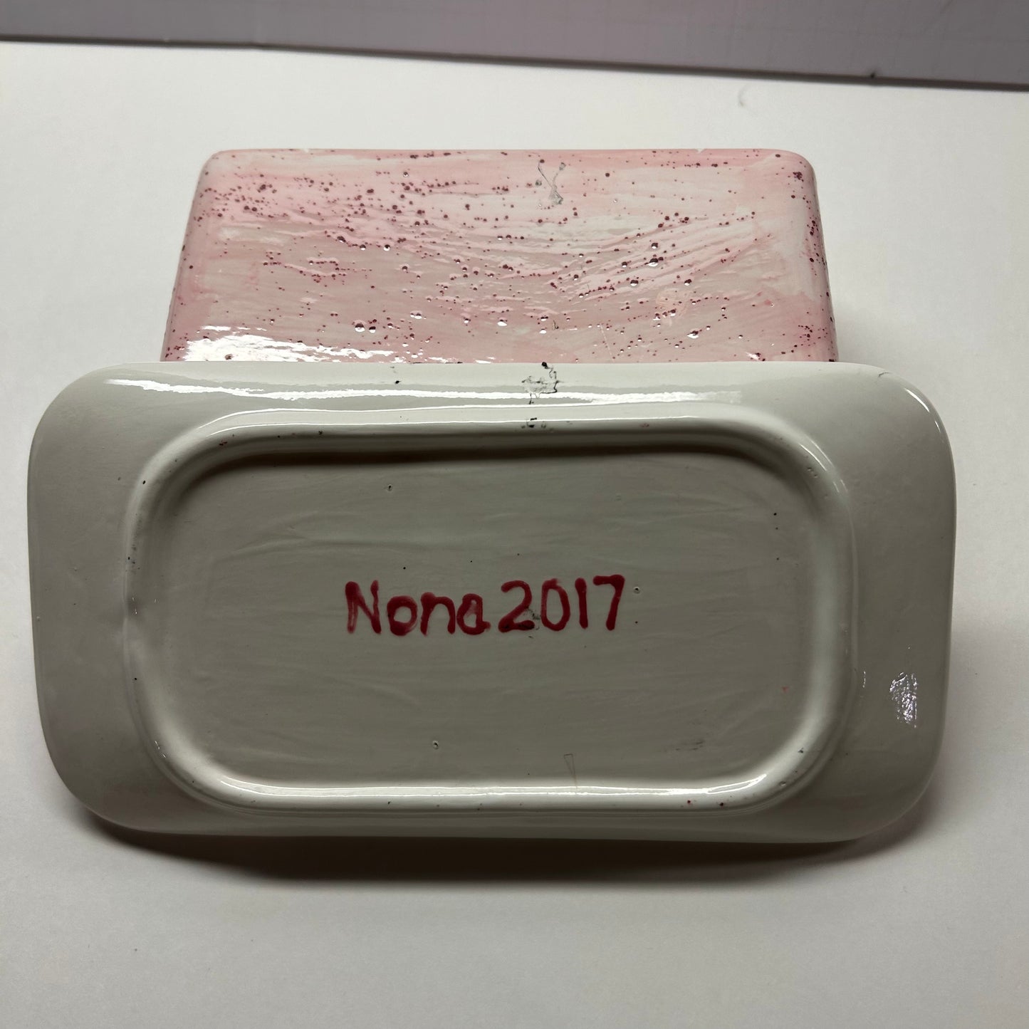 Pink ceramic Butter Dish (Handmade Pottery)
