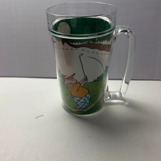 Funny Golf Theme Large Plastic Mug