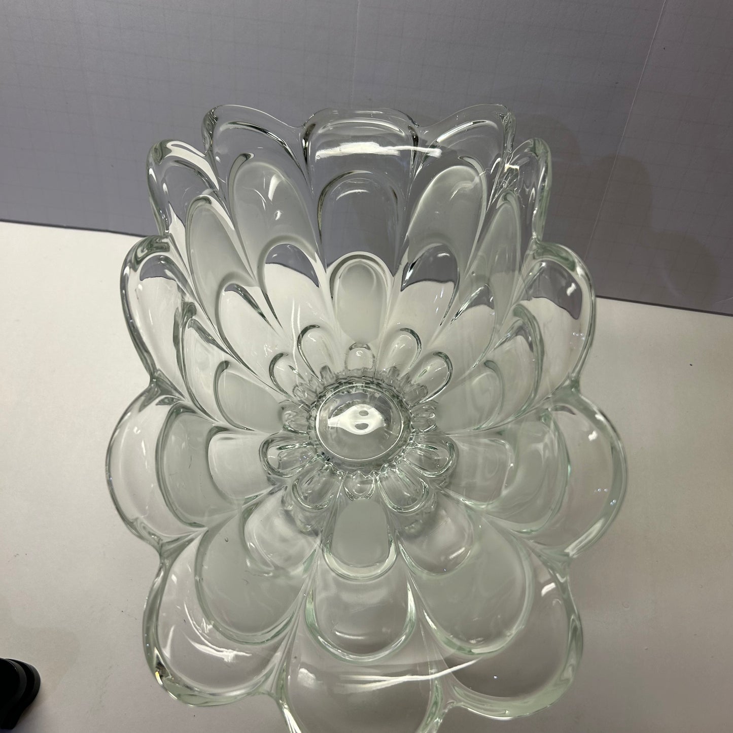 Vintage Glass Pedestal Floral Dish