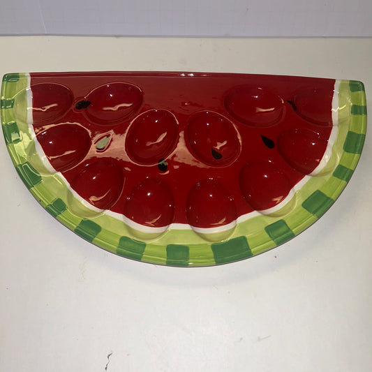 Watermelon Themed ceramic 12 Deviled Egg Platter 