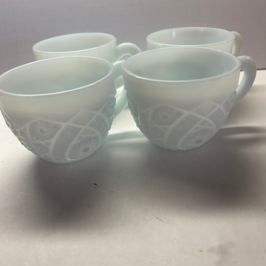 Vintage Milk Glass coffee /tea cups (set of 4)