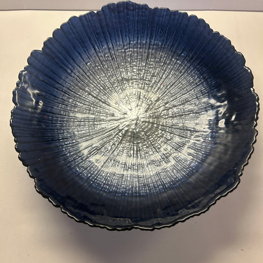 Large Blue and Silver Decor Bowl
