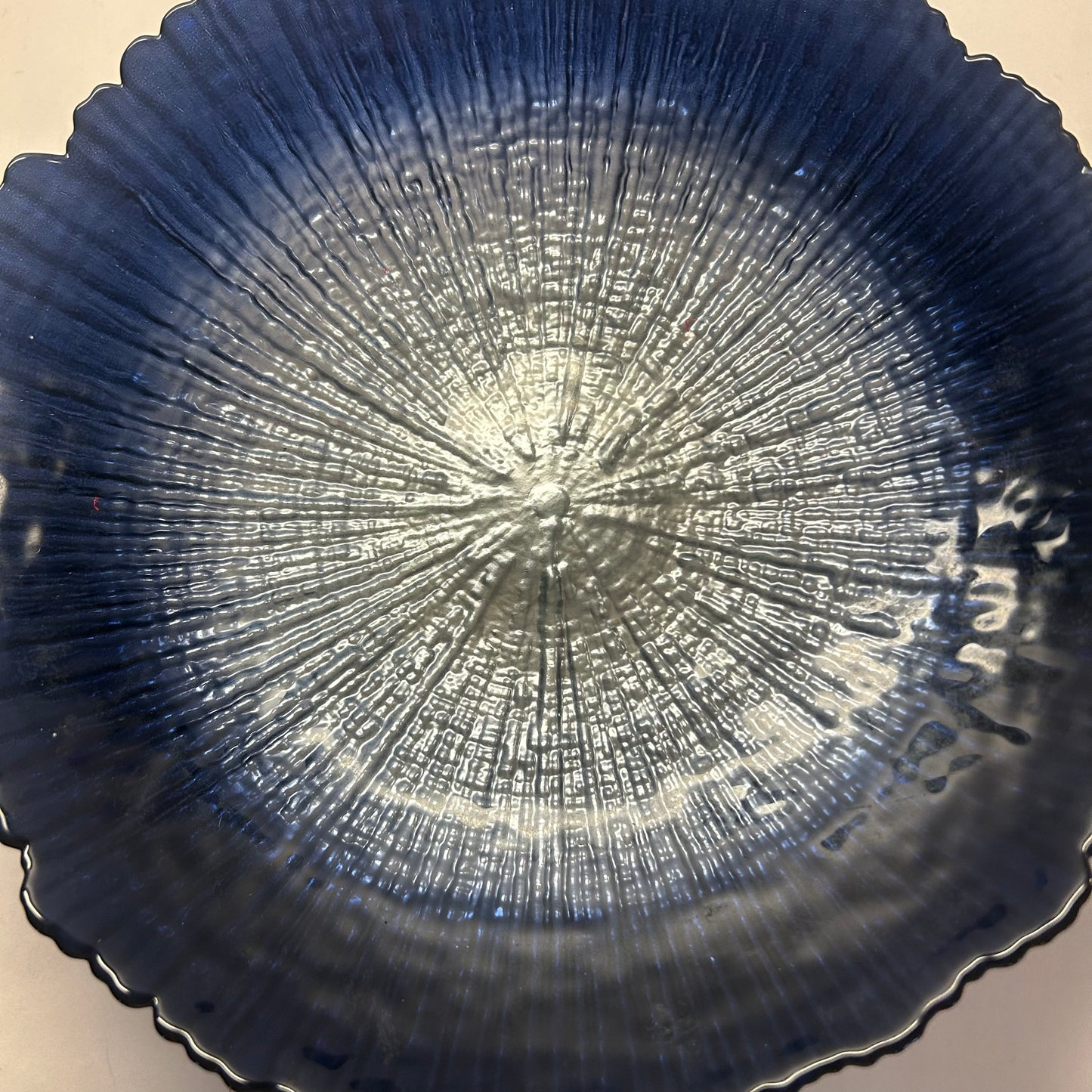 Large Blue and Silver Decor Bowl