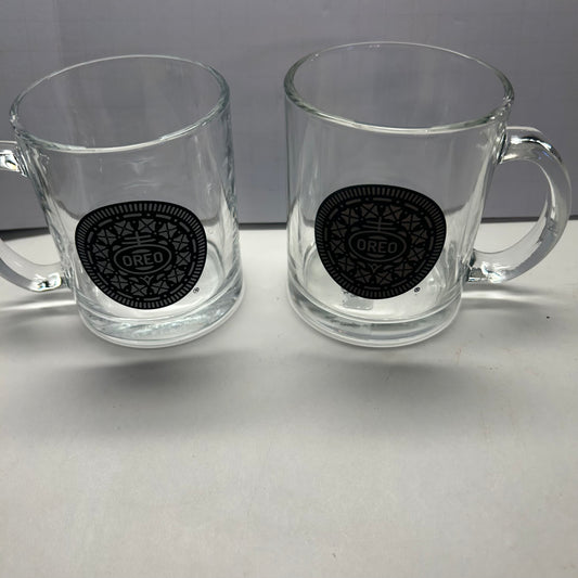 Oreo Cookie Clear Glass Mugs (set of 2)