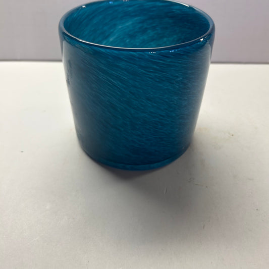 Blue Swirl Glass Candle Holder