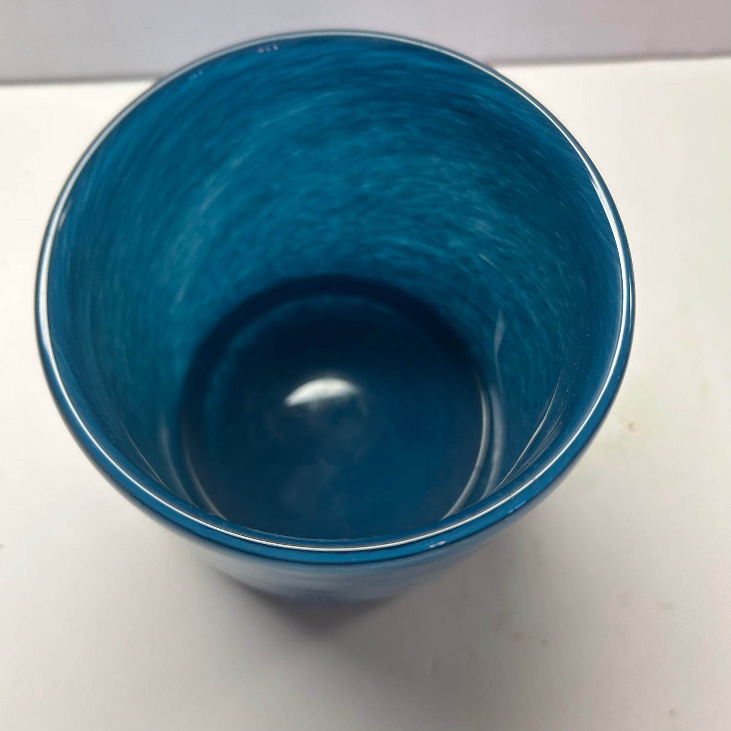 Blue Swirl Glass Candle Holder