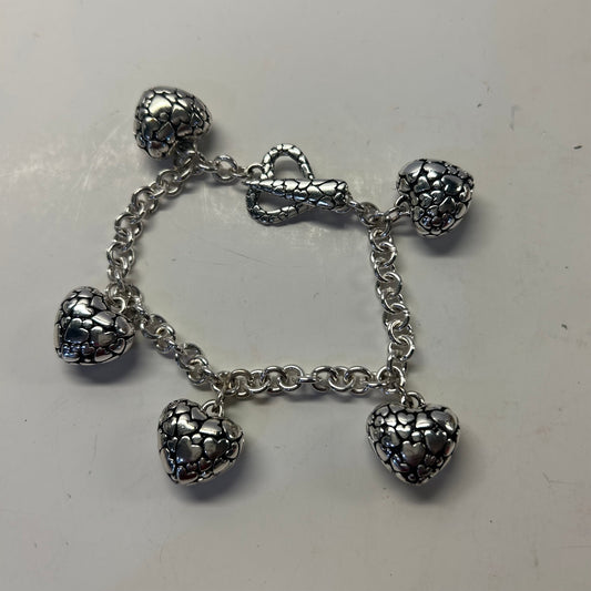 Silver Heart Charm Bracelet (Lg size)
