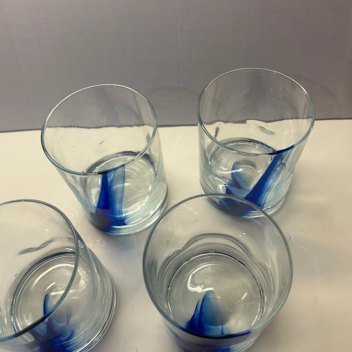 Crisa Libby Blue Ribbon Cobalt Blue Drinking Glasses (set of 4)