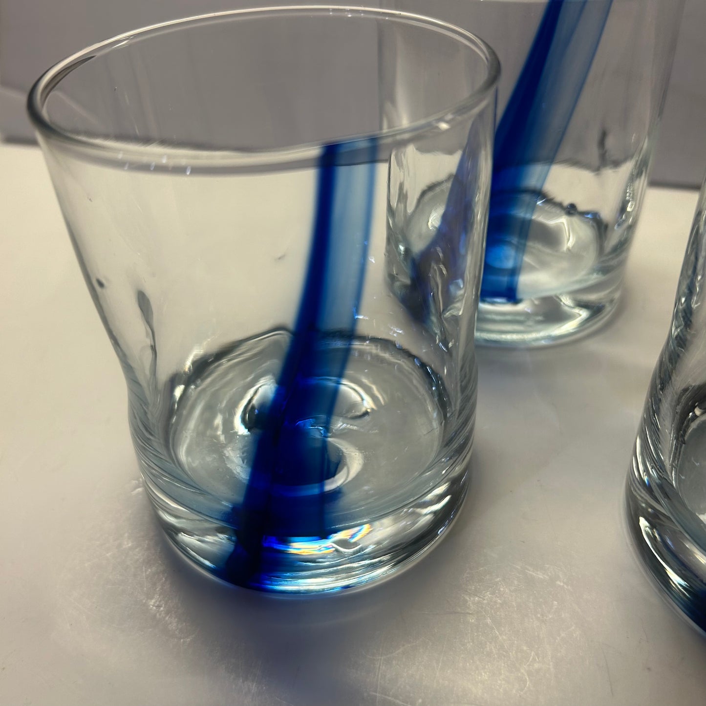 Crisa Libby Blue Ribbon Cobalt Blue Drinking Glasses (set of 4)