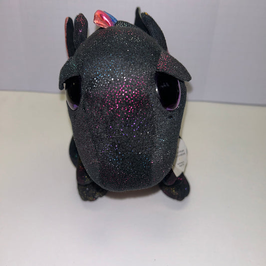 "Anora" Black w/ Multi-Colored Accents Dragon Stuffed Animal