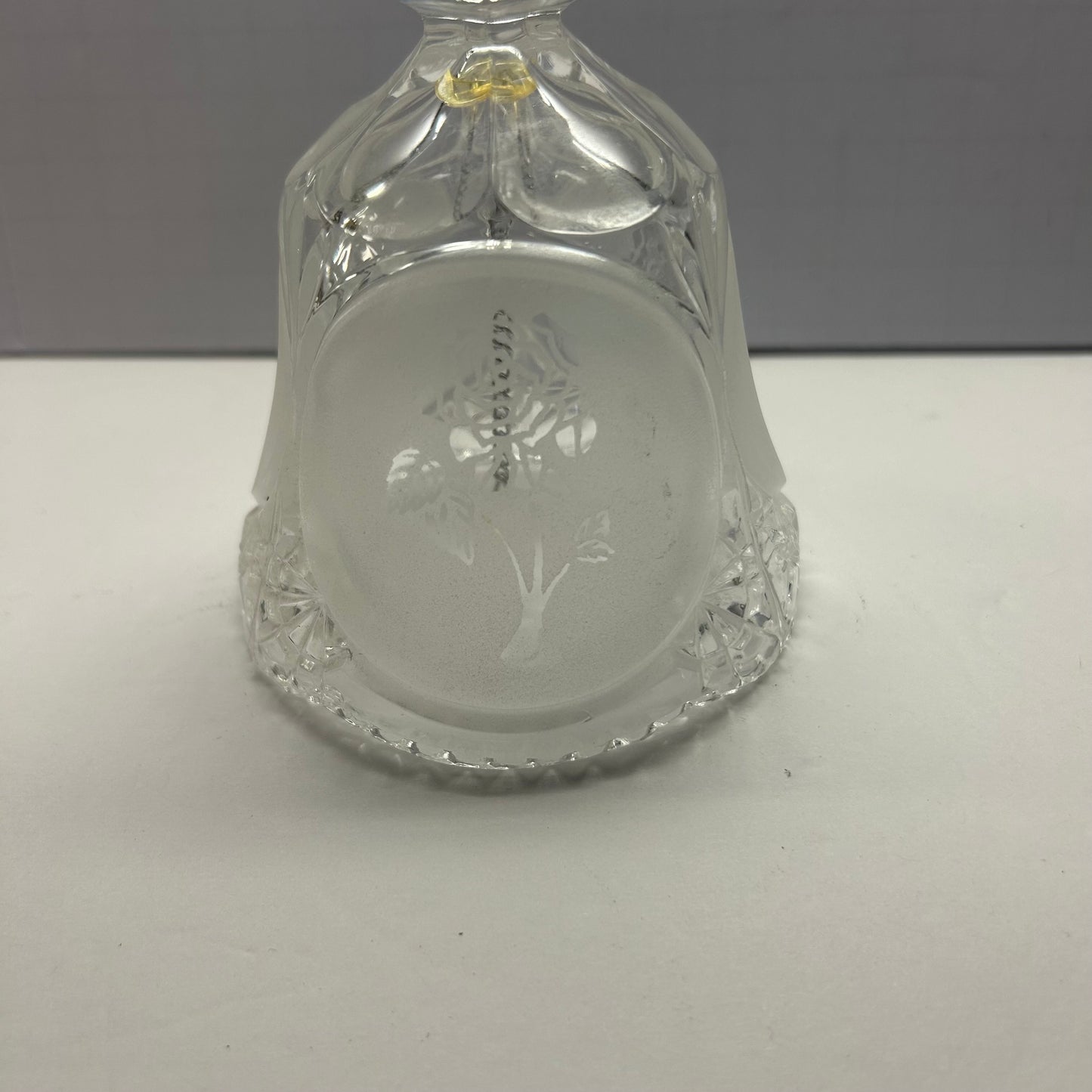 Vintage Crystal Table Bell with Frosted Rose Design