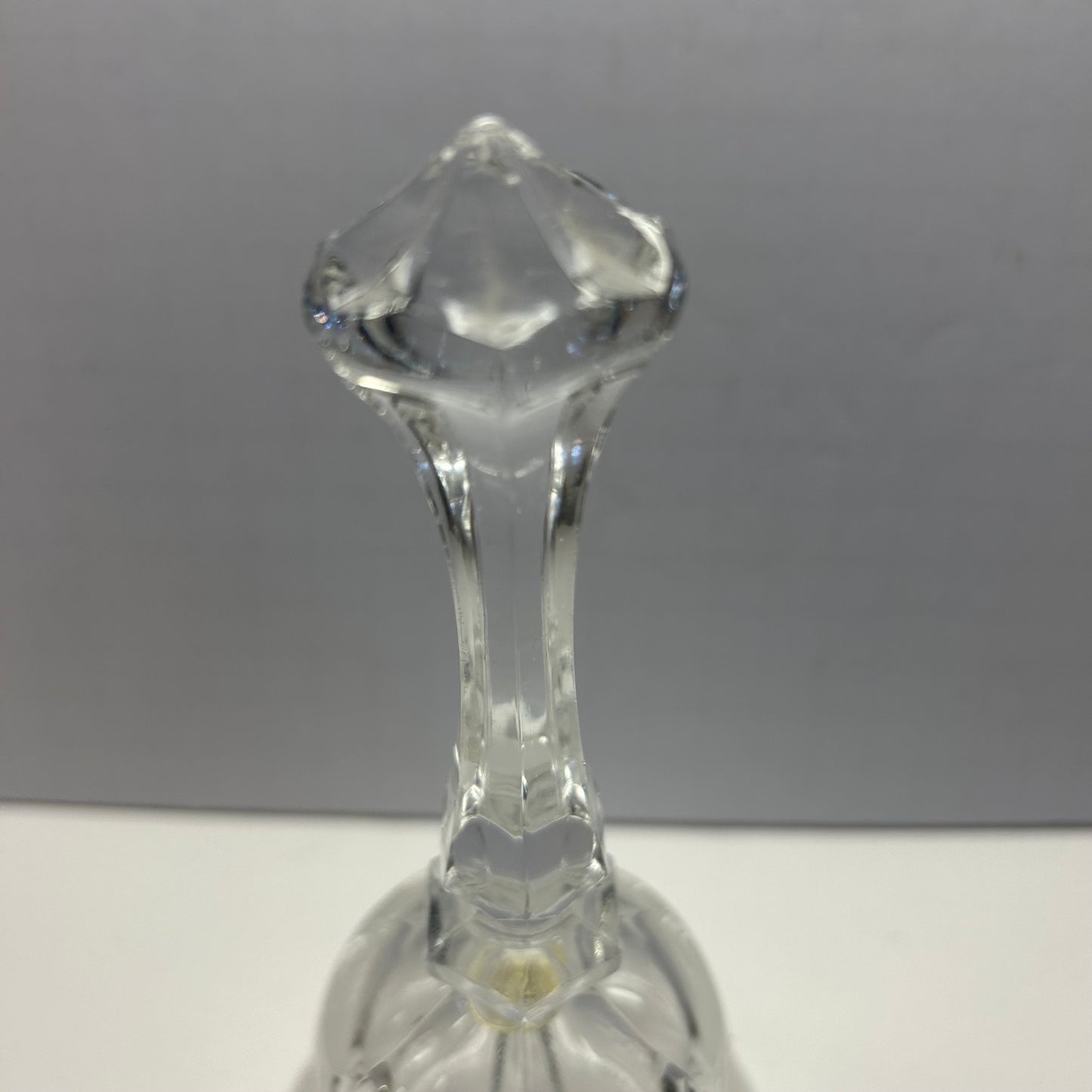 Vintage Crystal Table Bell with Frosted Rose Design