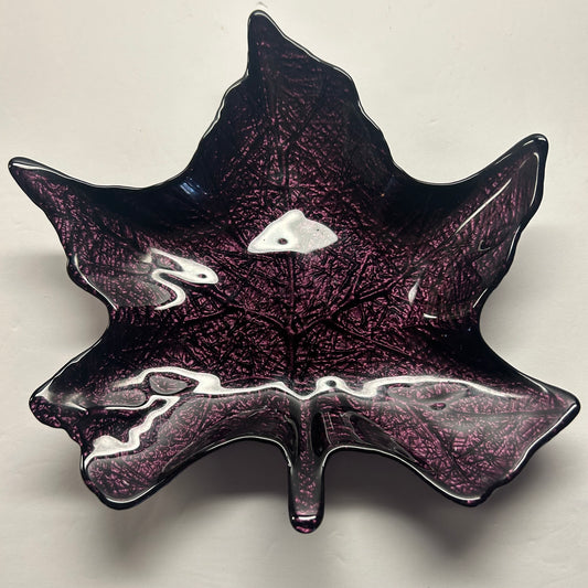 Iridescent Purple Maple Leaf Trinket/Candy Dish
