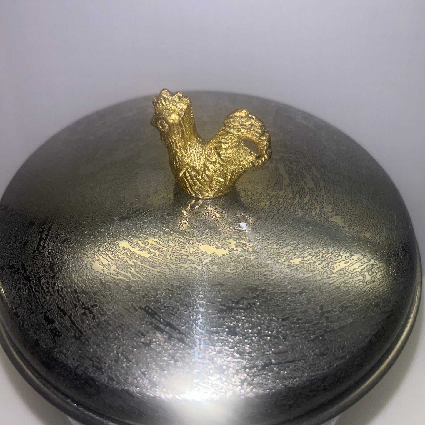 Canister Storage Container metal w/ Gold Rooster on Lid