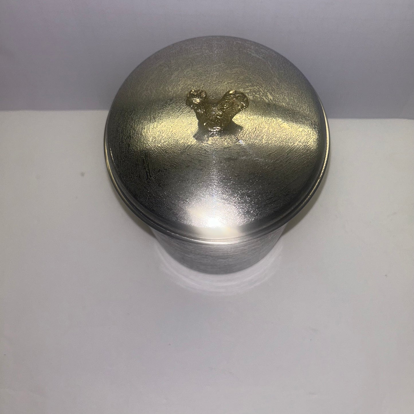 Canister Storage Container metal w/ Gold Rooster on Lid
