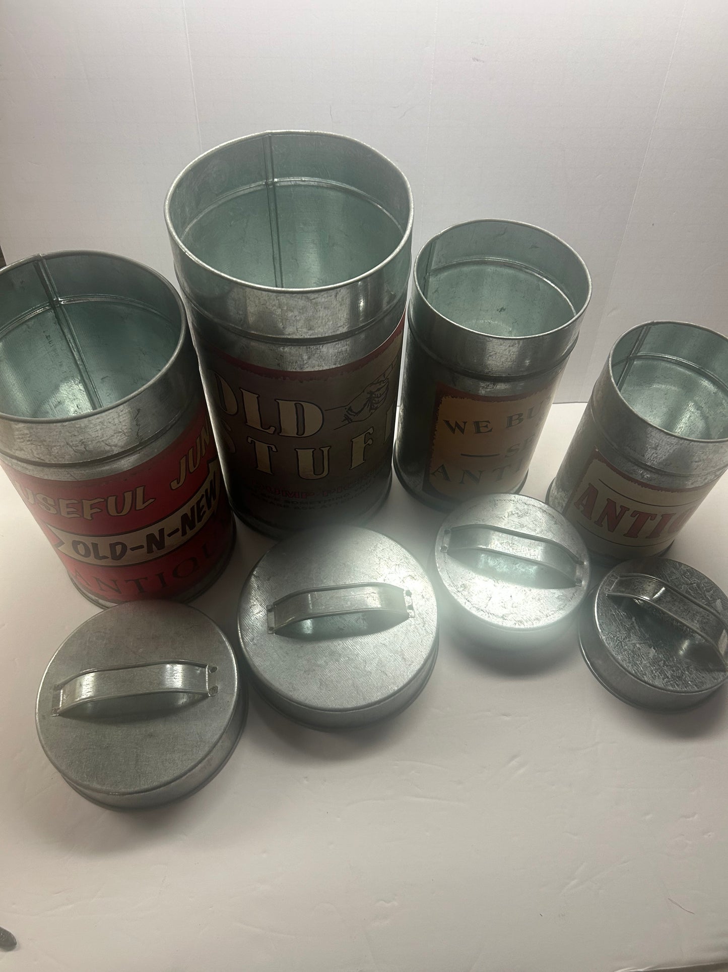 Antique Styled Metal Canisters/Storage Containers(set of 4)
