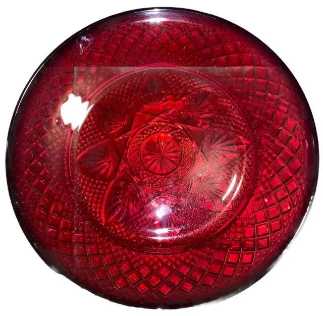 Set of 8 Ruby Red Luminarc Arcoroc Crystal D'Arques Durand 10" Salad/Dessert Plates