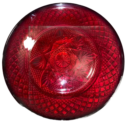 Set of 8 Ruby Red Luminarc Arcoroc Crystal D'Arques Durand 10" Salad/Dessert Plates