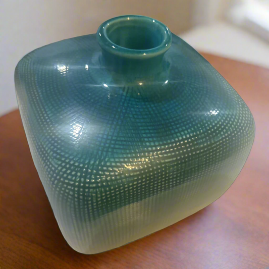 Square Turquoise Vase
