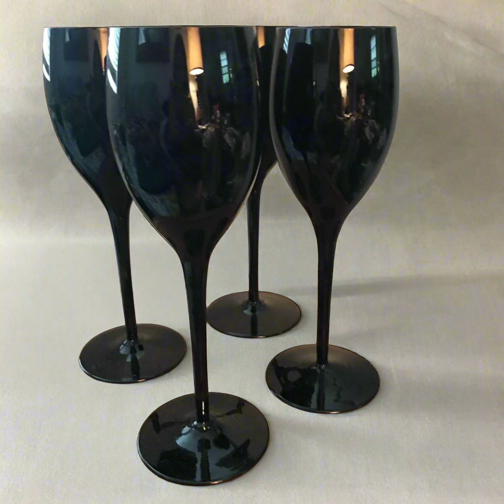 Vintage Mikasa Black Elegance Amethyst Crystal (Set of 4)