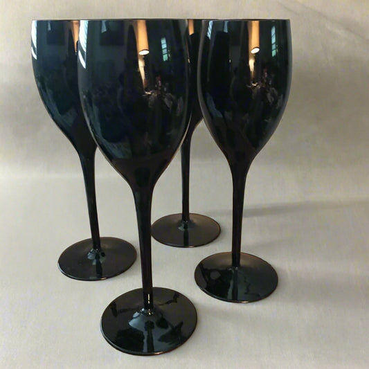Vintage Mikasa Black Elegance Amethyst Crystal (Set of 4)