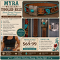 Western Turquoise Brown Tooled Belt by Myra