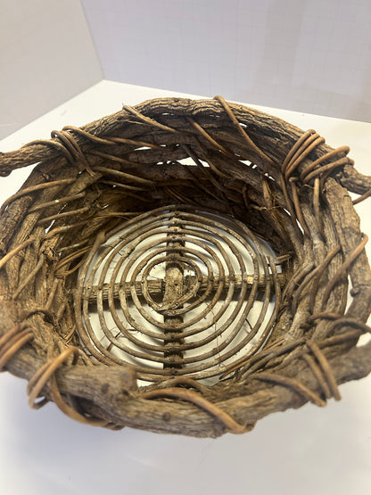 Handcrafted Wood Basket Home Decor