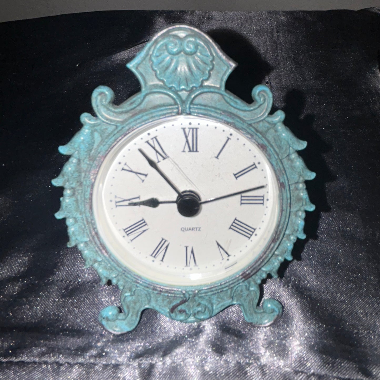 Miniature Victorian Style Teal Blue Clock