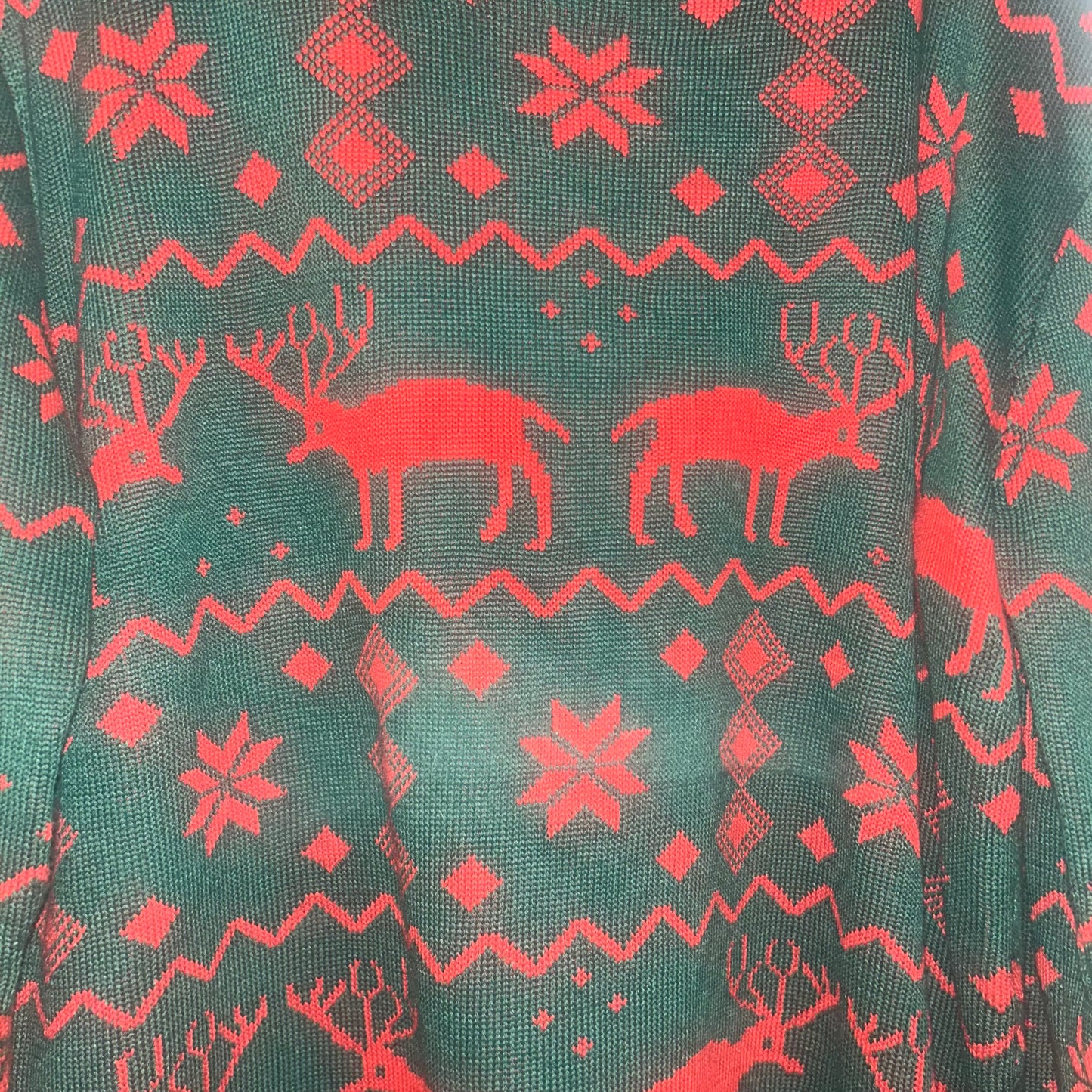 Mens green and red Christmas sweater size large