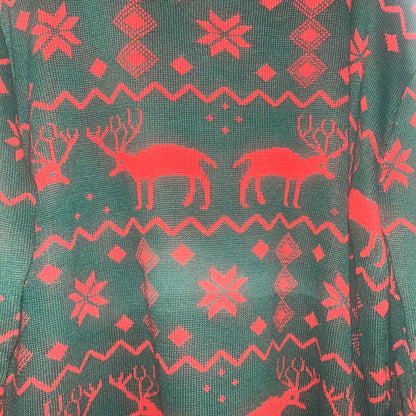 Mens green and red Christmas sweater size large