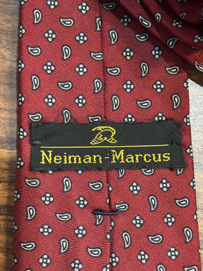 Neiman-Marcus Red Tie 100% Silk 56”