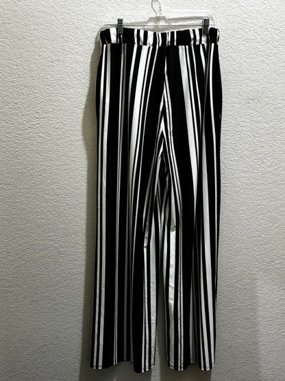 Lily by Firmiana Black and White striped Wide Leg Trouser Pants Women’s size XLarge