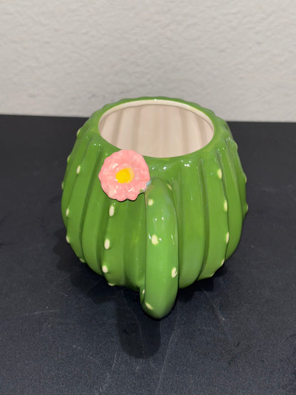 Green Cactus and Pink Flower mug