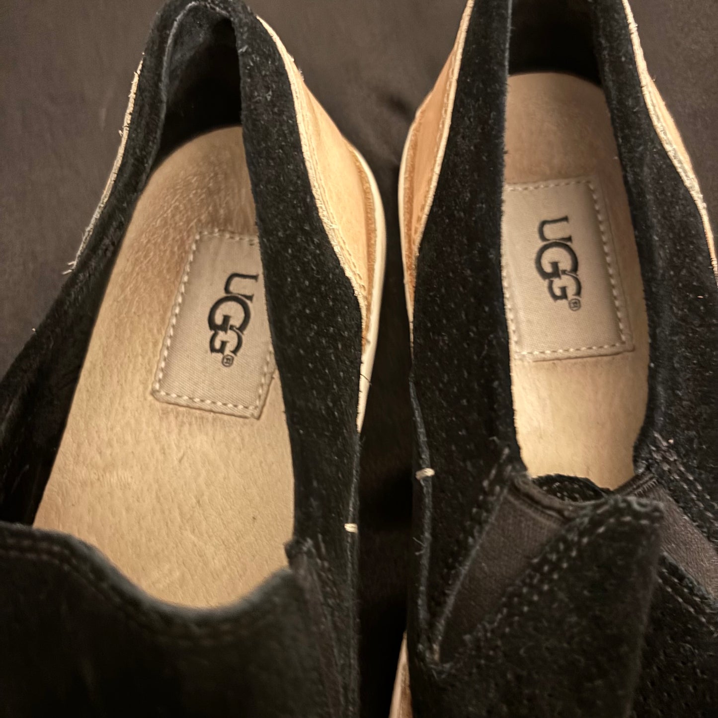 Ugg Loafers Black Mesh Design Women’s size 7