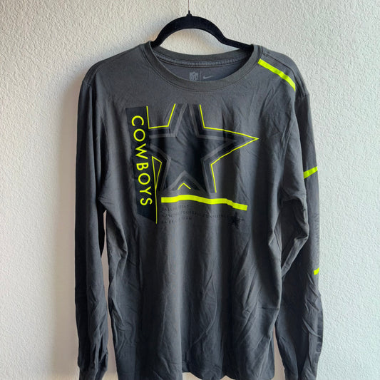 Nike NFL Dallas Cowboys “Doomsday” Gray & Neon Yellow Green Long Sleeve Shirt ￼