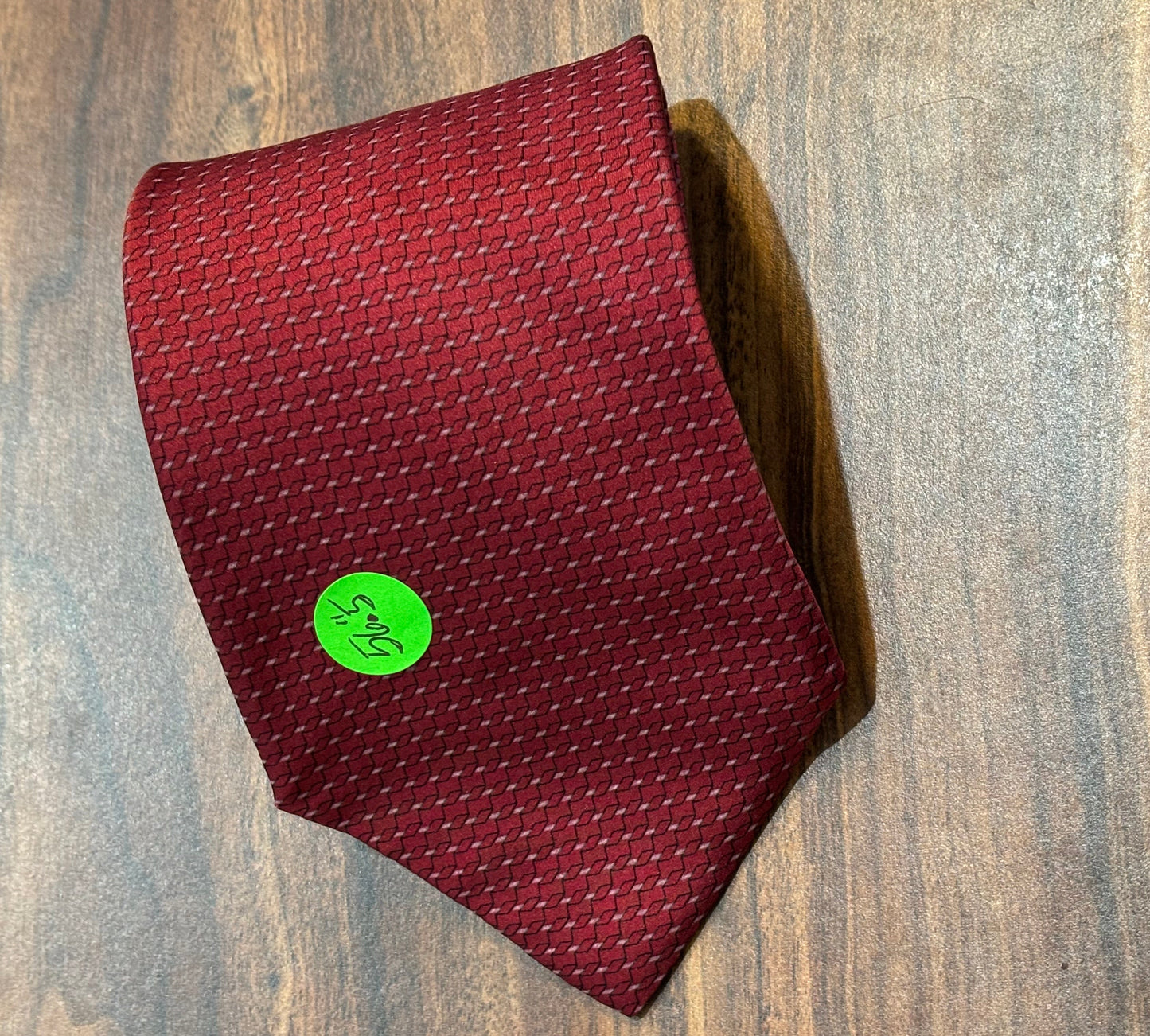 Zylos Gold George Machado Red w/ Small White Polka Dots Tie 100% Silk 56.5”