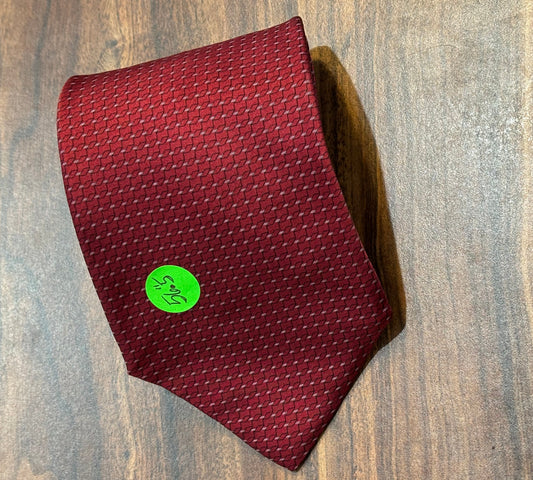 Zylos Gold George Machado Red w/ Small White Polka Dots Tie 100% Silk 56.5”