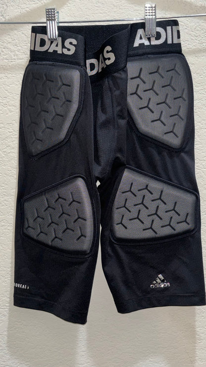 Adidas black goalie padded compression shorts size large ￼