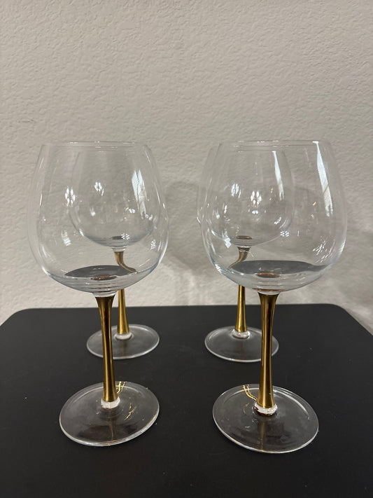 Gold Stem Goblets (set of 4)