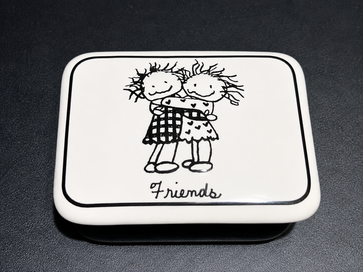 Enesco Children of the Inner Light Friends Ceramic Trinket Box Keepsake Hugs