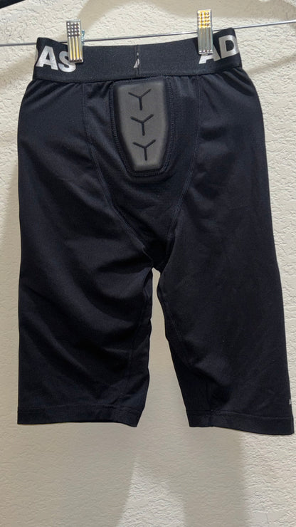 Adidas black goalie padded compression shorts size large ￼
