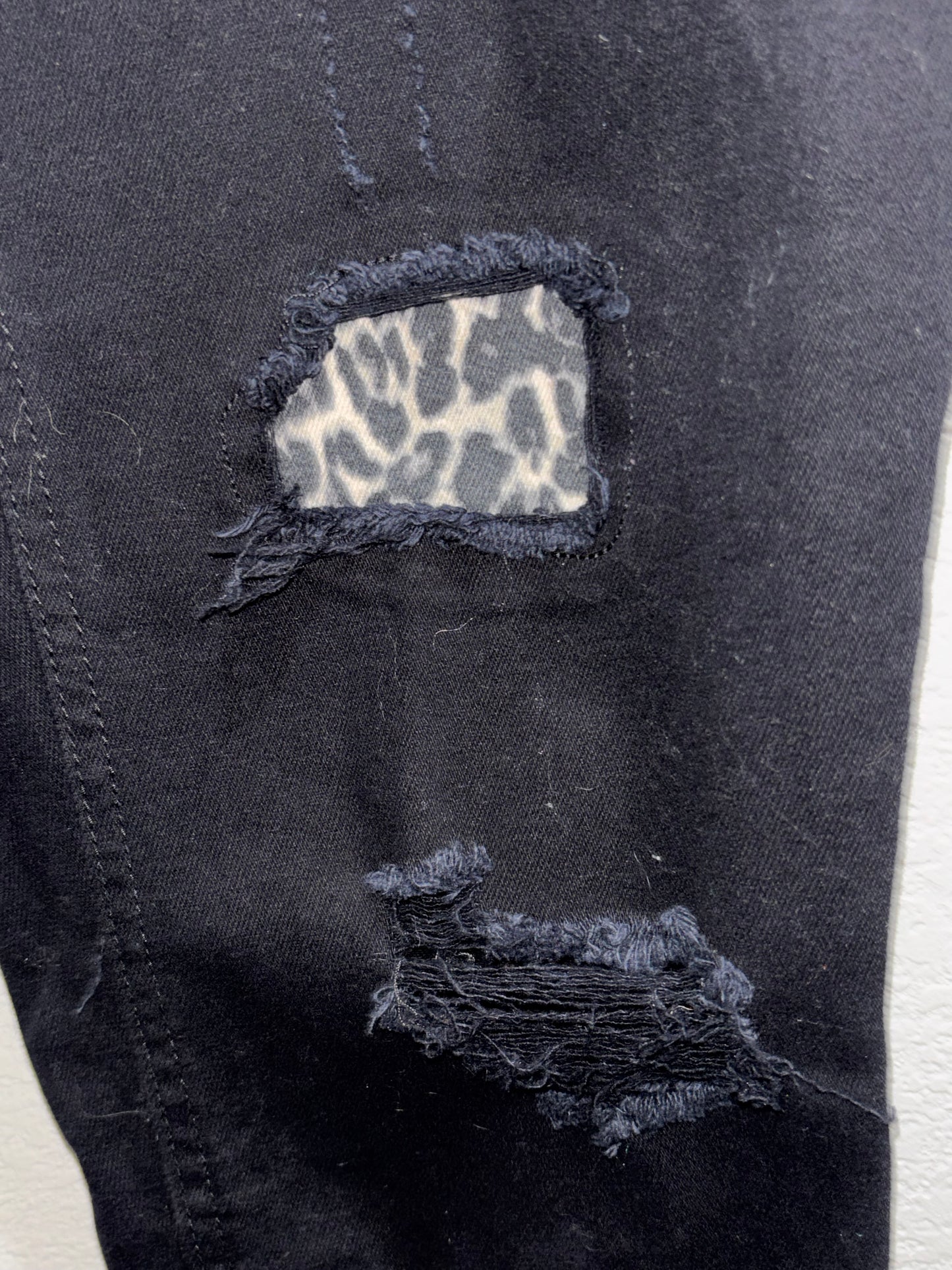 EST. 1946 Denim Black with Leopard Pattern Accent size 16