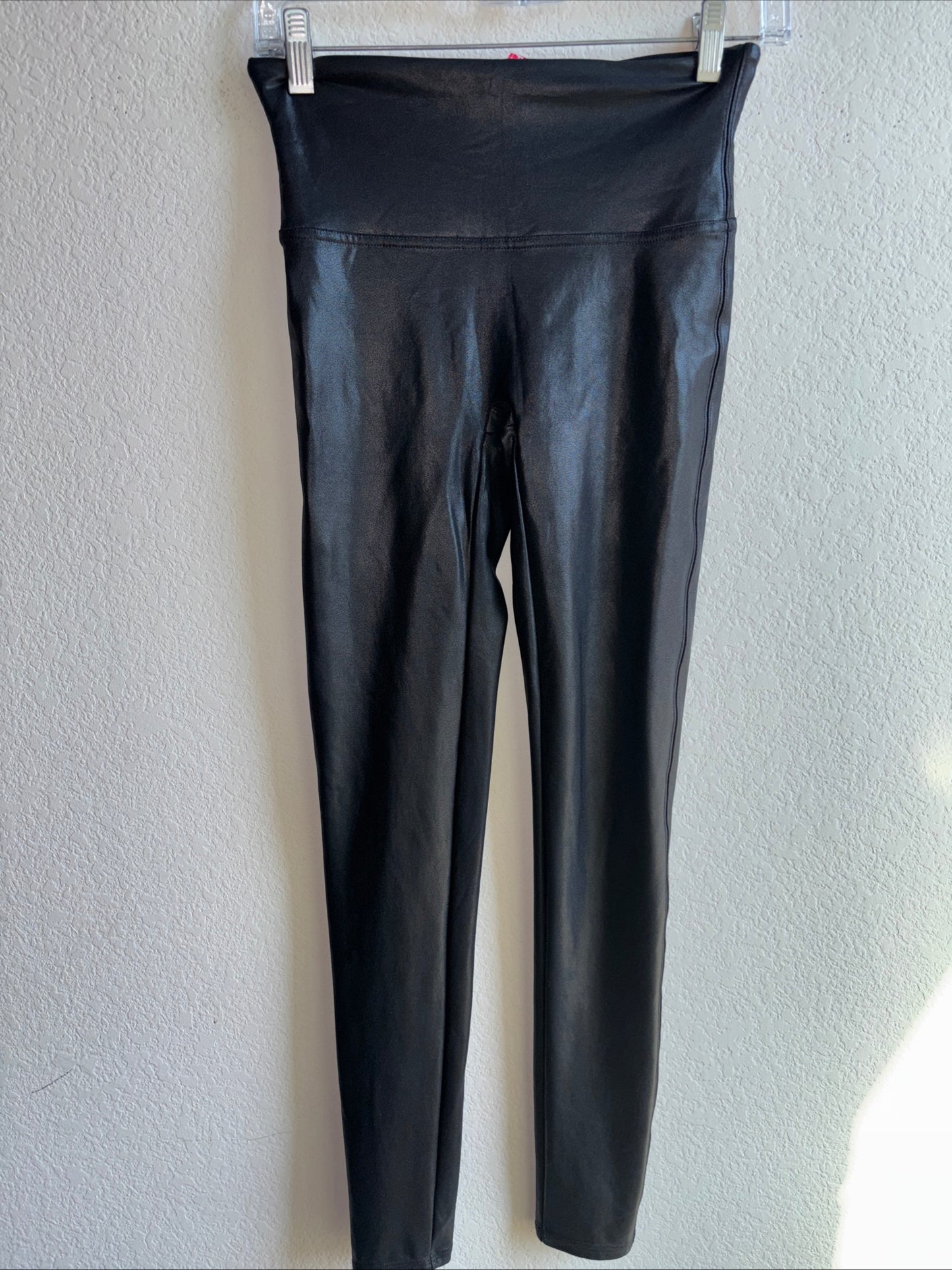 Spanx faux leather, black leggings, size medium women’s