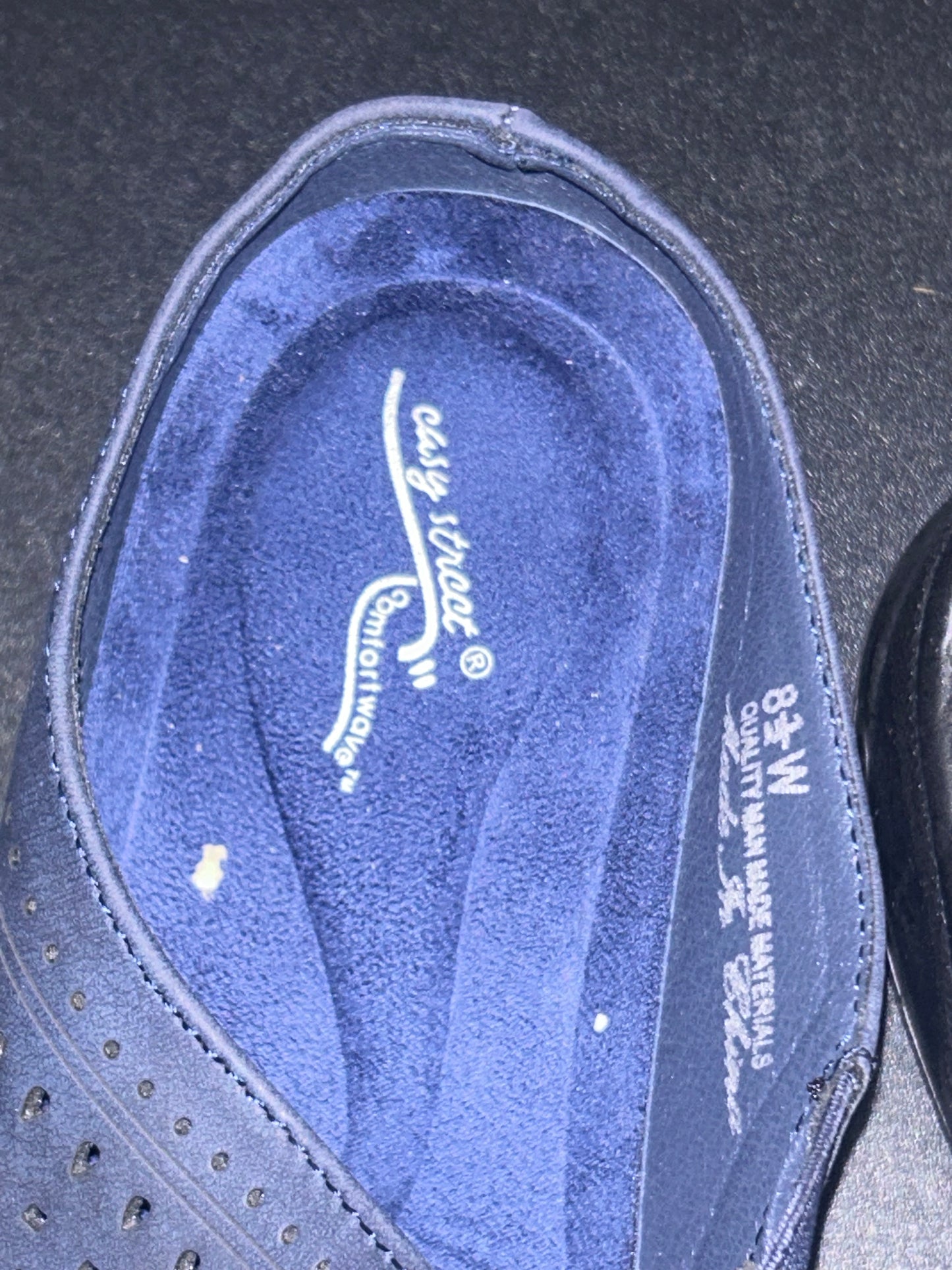 Easy Street Women’s Blue Faux Leather Slip in Clogs size 8.5