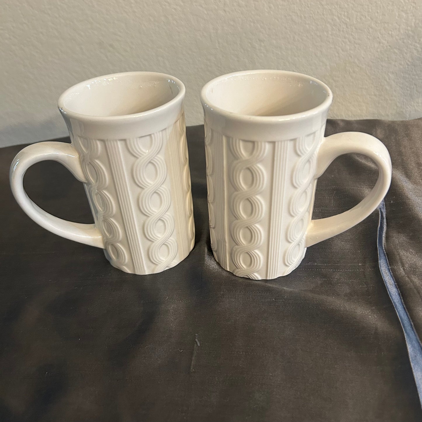 White Sweater Mug Set (2) 12oz