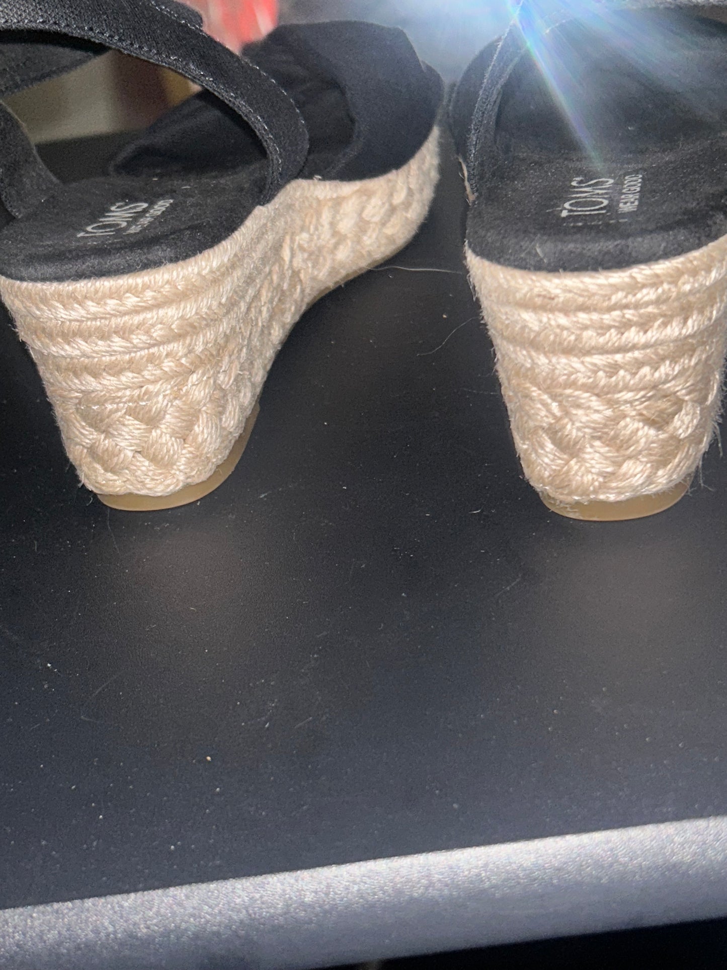 TOMS Women’s Black Wedge Espadrilles size 7.5