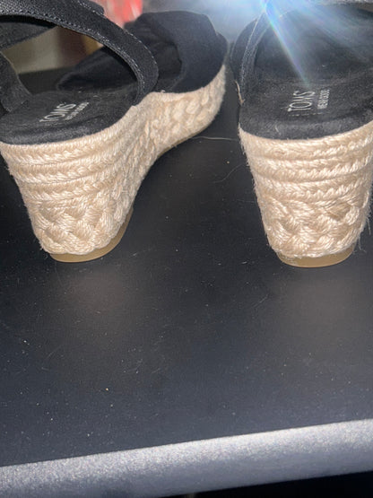 TOMS Women’s Black Wedge Espadrilles size 7.5